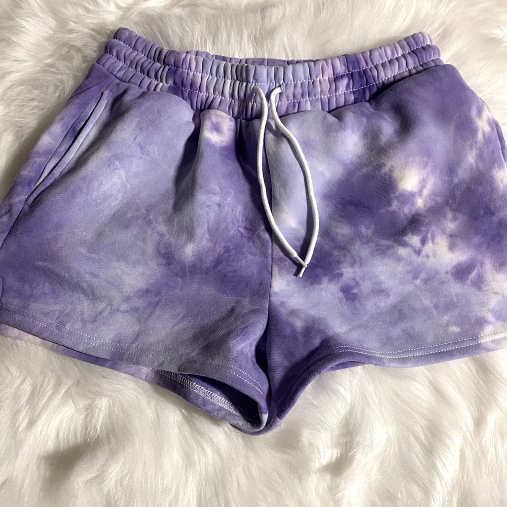 Comfy Purple Tie-Dye Shorts. High Rise. Size L. Refuge Athletics from Mandee.